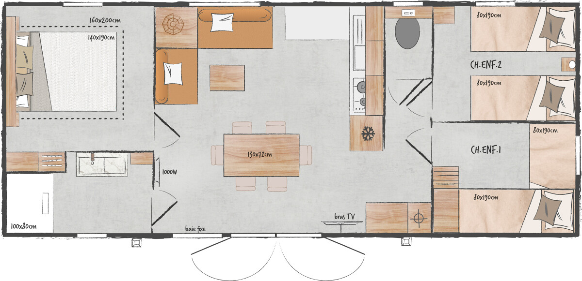 Mobil-home O’Hara 944 3 chambres - 7