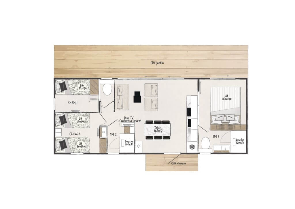 Mobil-home O’HARA KEY WEST- 3 CHAMBRES - 5