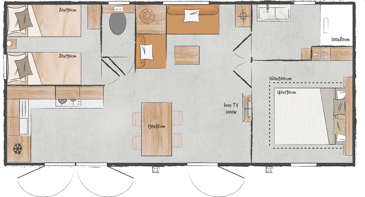 Mobil-home O’hara 844 2 chambres - 6
