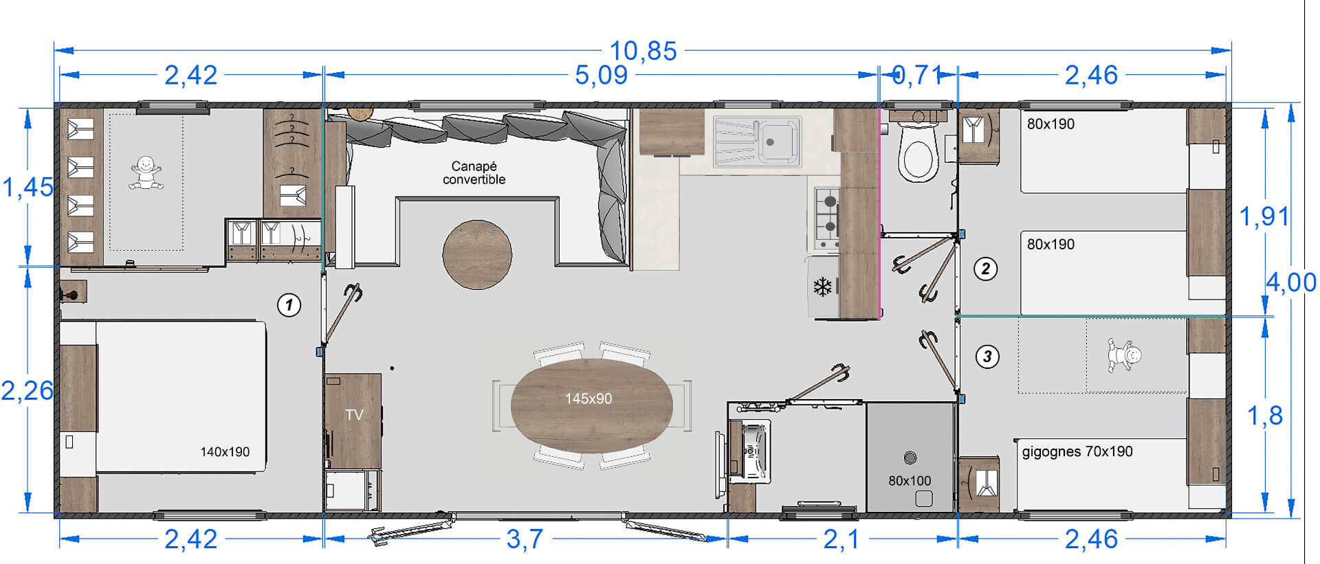 Mobil-home RAPIDHOME ELITE 1080D - 4