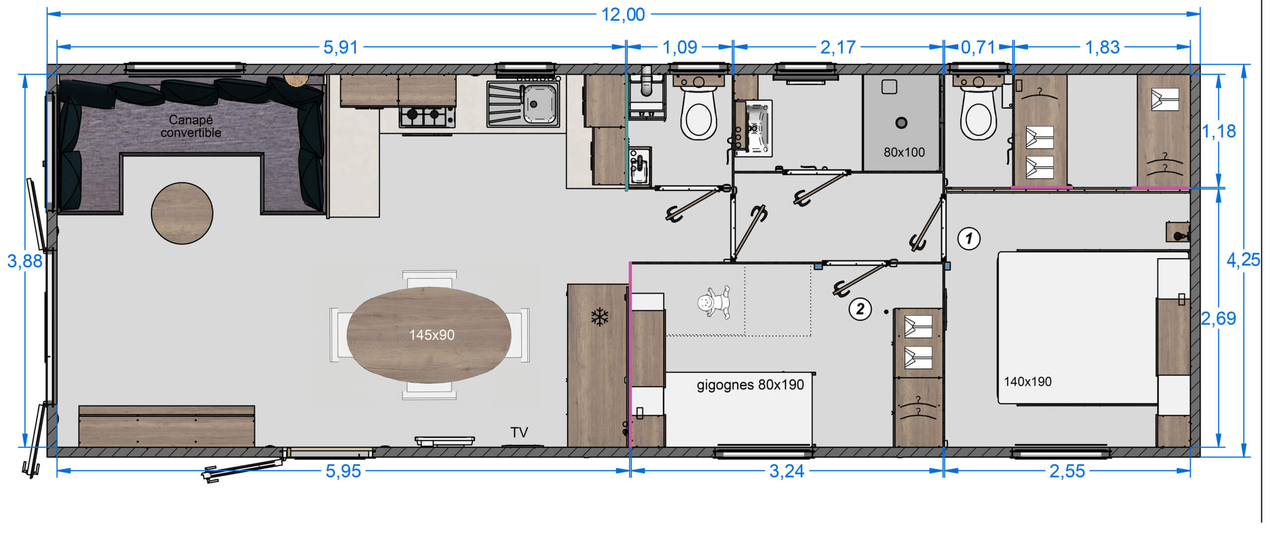 Mobil-home RAPIDHOME ELITE ER1209 - 1