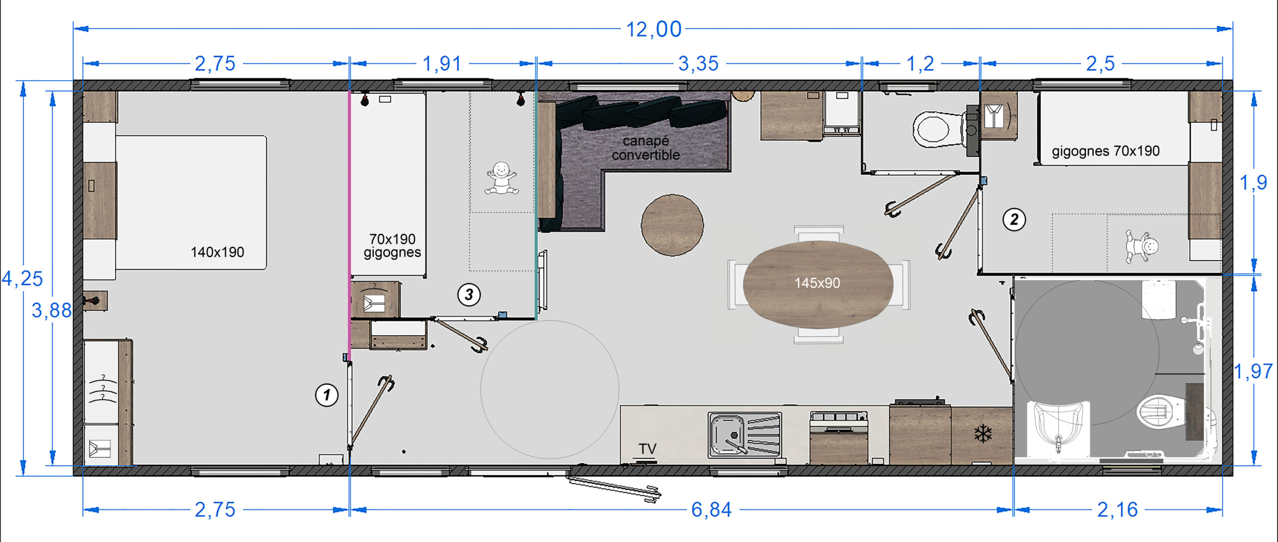 Mobil-home RAPIDHOME ER 1210P - 6